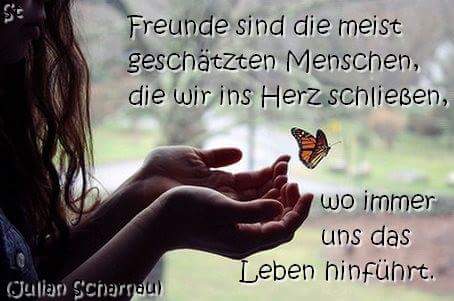 Freunde sind die meist geschätzten Menschen, die wir ins Herz schließen, wo immer uns das Leben hinführt.  Julian Scharnau