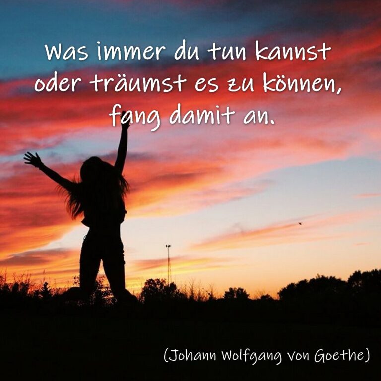 Was Immer Du Tun Kannst Oder Träumst Es Zu Können Fang Damit An Johann Wolfgang Von Goethe 5704