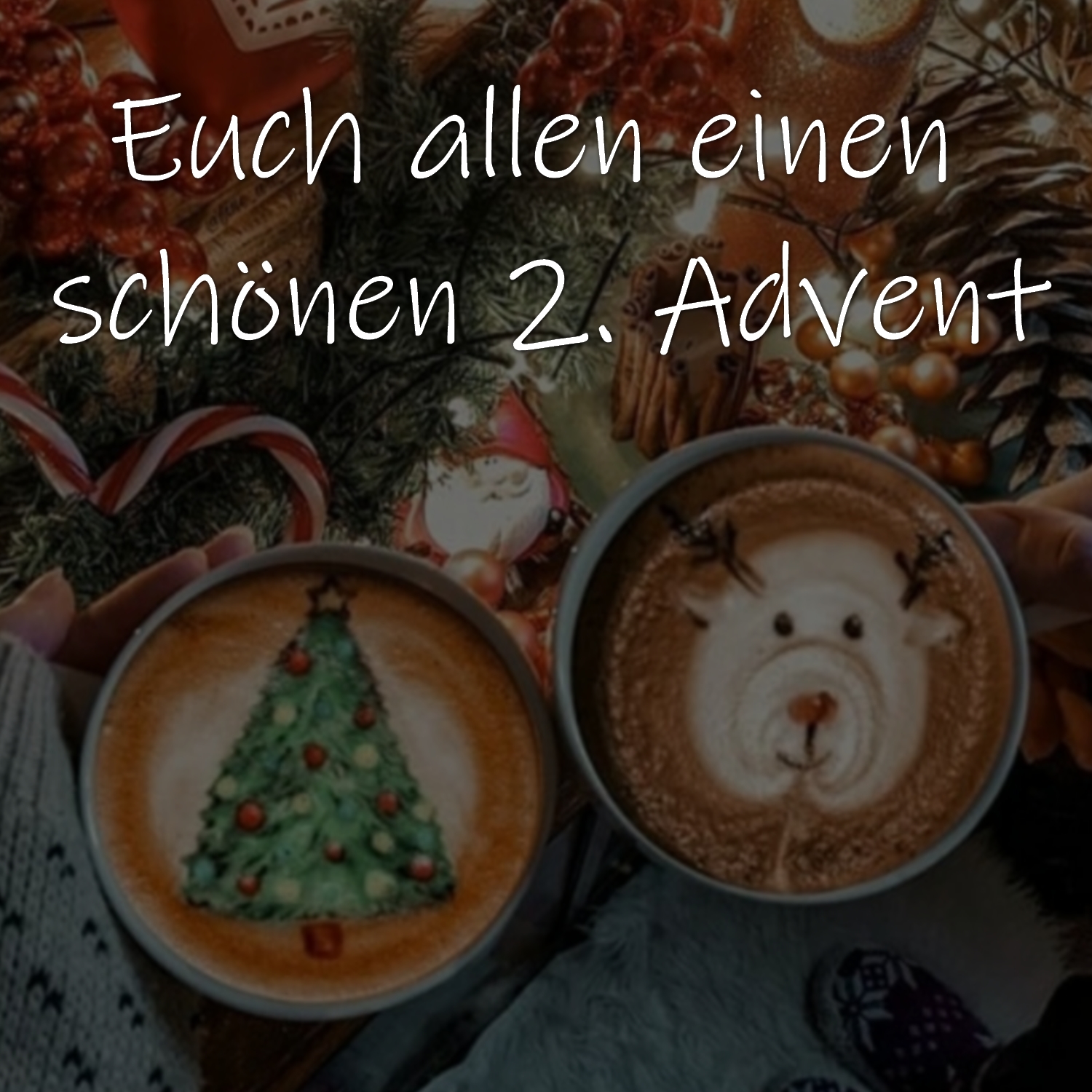 Gruß zum zweiten Advent, 2. Advent Adventsgrüße zum Versenden in WhatsApp Gruppen, Facebookposting, den WhatsApp Status oder Instagram. 