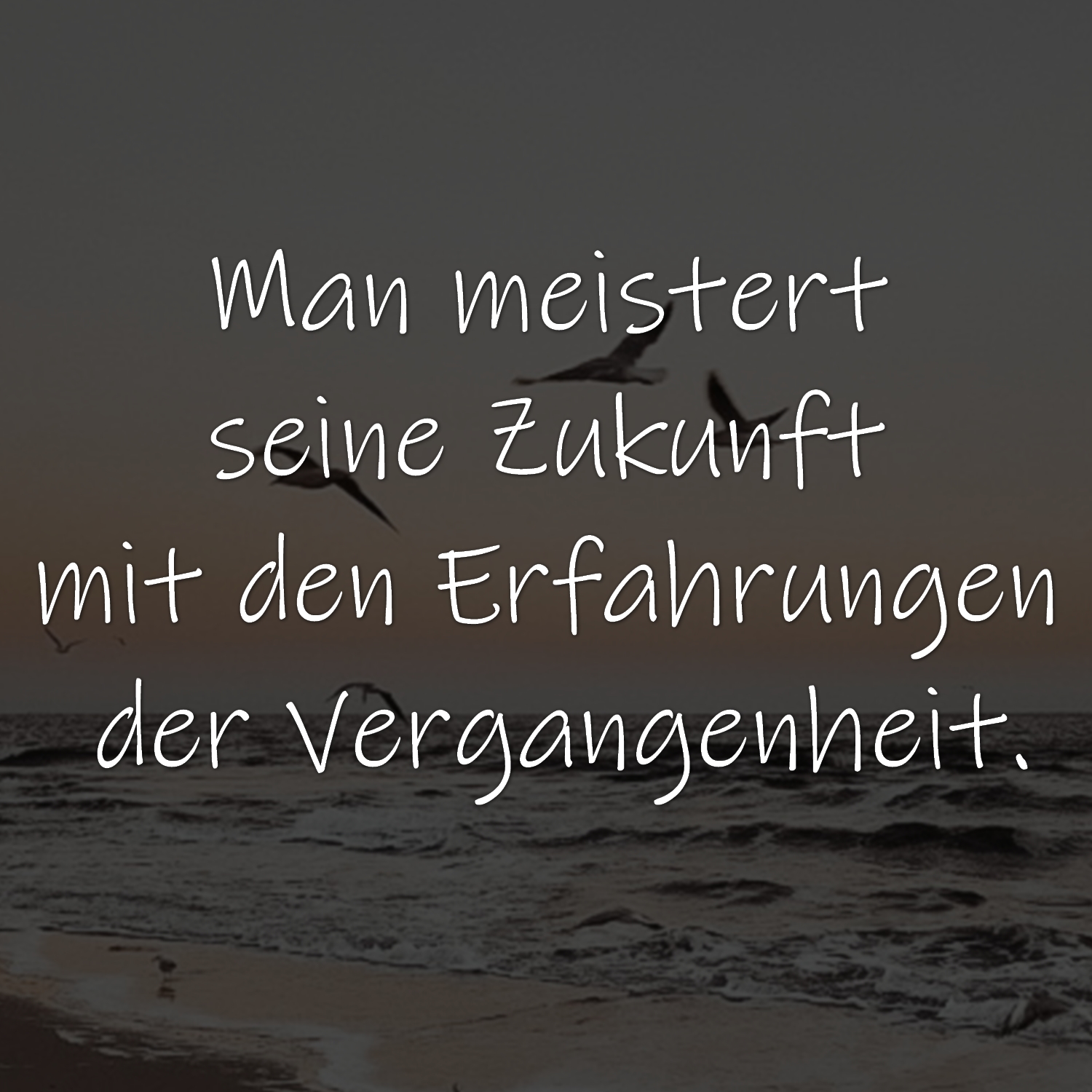 Man meistert seine Zukunft mit den Erfahrungen der Vergangenheit.