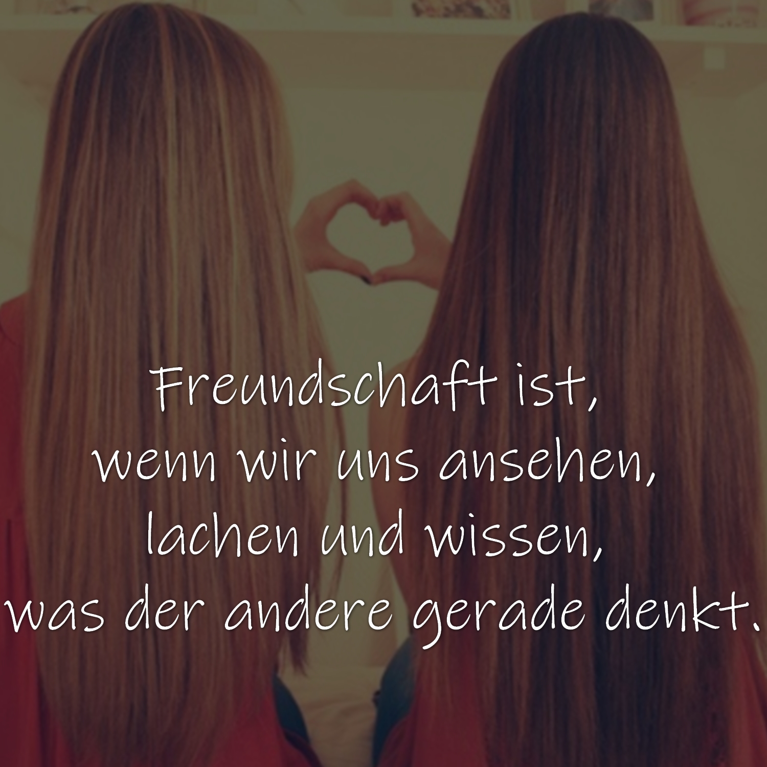 Freundschaft ist, wenn wir uns ansehen, lachen und wissen, was der andere gerade denkt.