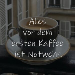 Alles vor dem ersten Kaffee ist Notwehr.

